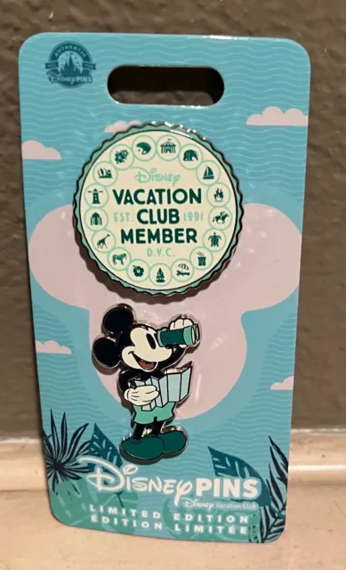 2024 Disney Parks Disney Vacation Club Member DVC Mickey Mouse 2 Pin Set Limited