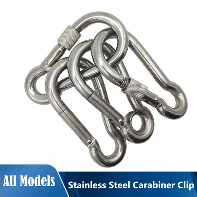 Carabina Clips Snap Hooks Heavy Duty All Models Stainless Steel Carabiner Clip