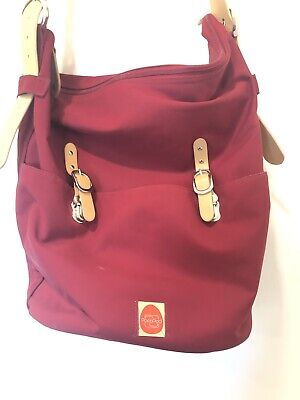 PacaPod Red Burgundy Tan Baby Diaper Bag-Luxury Faux Leather Tote 2