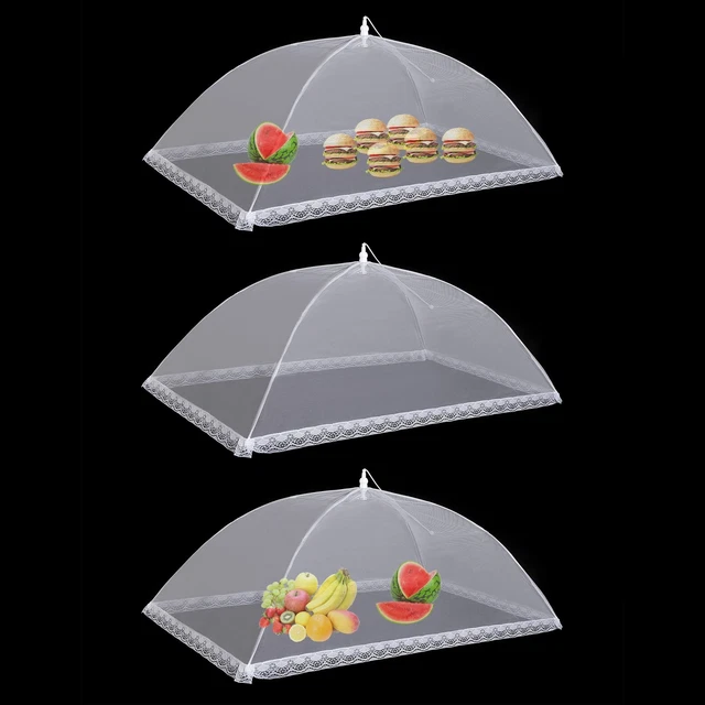 Mesh Food Covers 3 Extra Large 40"X24" Jumbo Pop-Up Mesh Food Tent