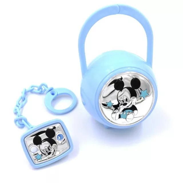 Disney Mickey Mouse Set Box e Spilla Porta Ciuccio con Catena