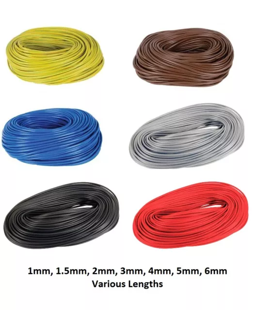 PVC Cable Sleeving 1mm 1.5mm 2mm 3mm 4mm 5mm 6mm Electrical Wire Cable All Color