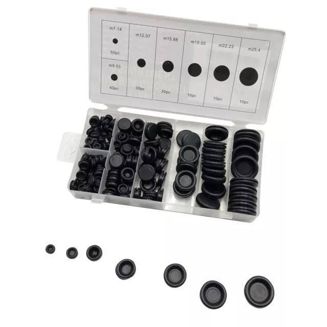 170Pcs Rubber Hole Plug Grommet Firewall Electrical Wire Gasket Assortment Set