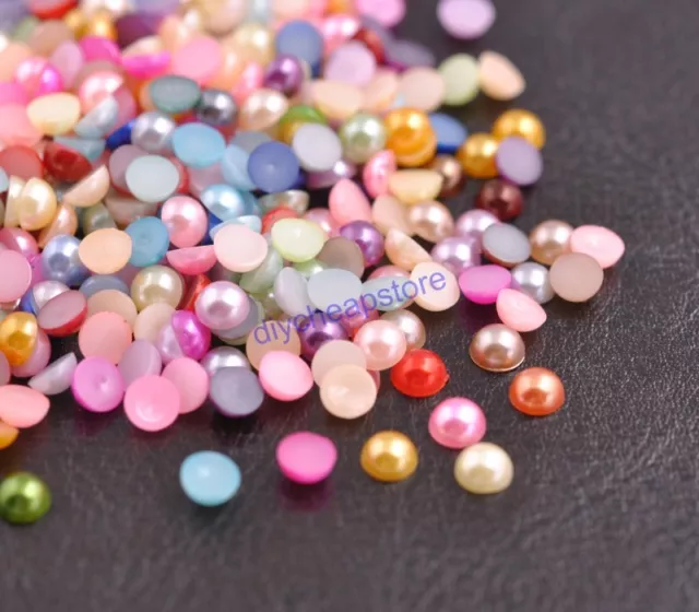 Half Pearl Round Bead Flat Back Scrapbook for Craft FlatBack 2/3/4/5/6/7/8MM