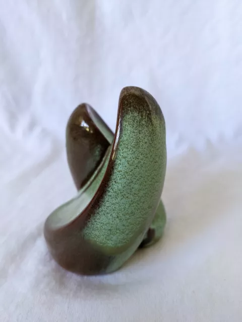 Vintage FRANKOMA LAZYBONES SALT PEPPER SHAKER Prairie Green Ada Clay w Corks 2