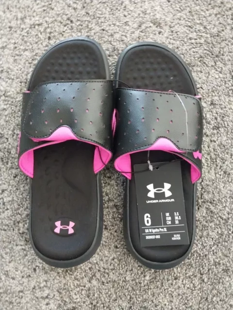 Under Armour Women's Sandals UA Ignite Pro Slides Athletic Flip Flop Size 6 NEW