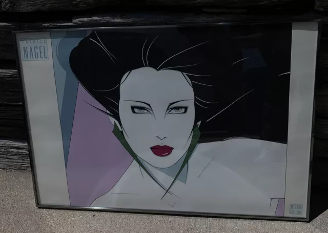 Patrick Nagel 1988 Mirage Edition NC15 Serigraph Print 36x24” Original Frame