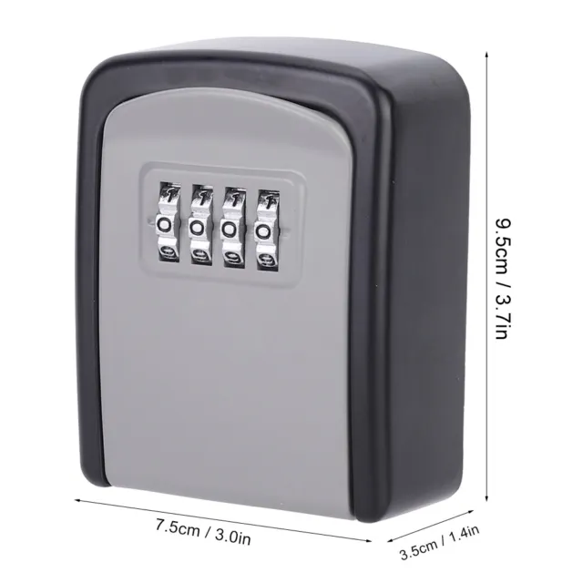 4 Digit Combination Password Key Lock Box Wall Mount Safety Security Storage