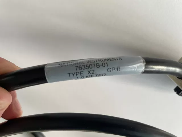 NATIONAL INSTRUMENTS GPIB CABLE - 763507B-01 TYPE X2 1.0 METERS -Two Cables  Inc 3