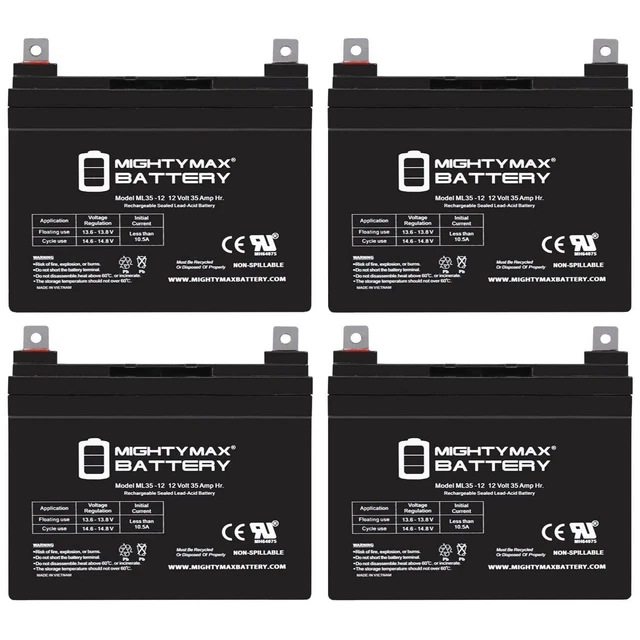 Mighty Max Battery 12V 35AH Gel Replacement Battery For Invacare Pronto M51 M61-2 Pack