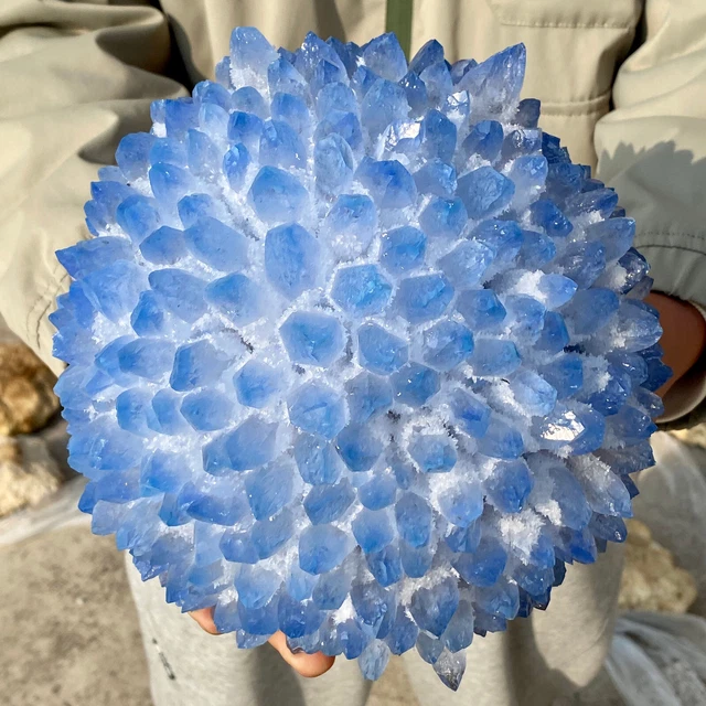 11.9LB New Find BLUE Phantom Quartz Crystal Cluster Mineral Specimen Healing 6