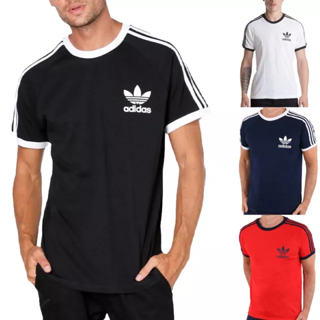 Adidas Originals Herren T-Shirts Trefoil Logo California Retro Design Lässiges T