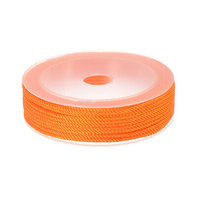 Cuerda de perlas de nailon de 2 mm hilo de nudo chino pulsera hilo, naranja claro, 42 ft