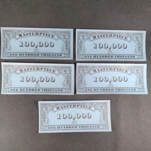 Parker Masterpiece 1970 Board Game Replacement Money 5 x 100,000 Value Notes