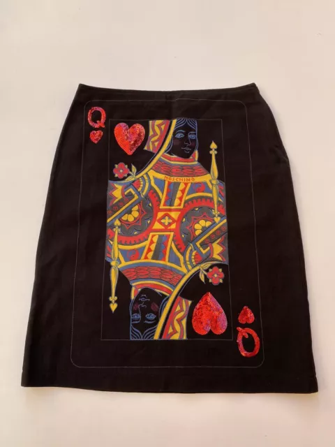 Rare Moschino Jeans Queen of Hearts gonna vintage skirt tg. 42