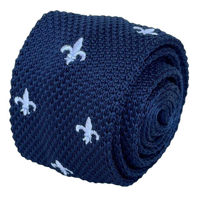 Cravate Designer Frederick Thomas Bleu Marine Brodée Tortue Verte - Neuve Avec étiquettes