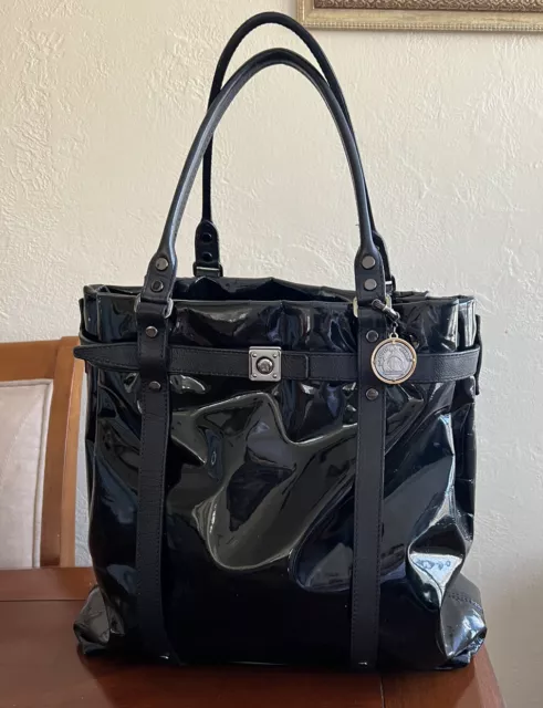 Lanvin Womens Black Patent Leather Tote Bag  made in france