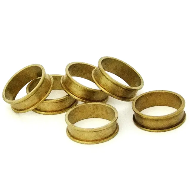 Raw Brass Ring Blanks 1/4"  Wide Size 10 With Channel  Pkg Of 6