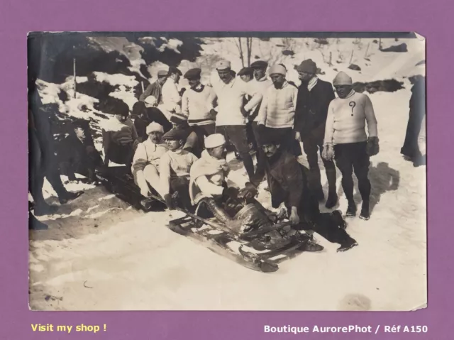 Photo 1890, Pyrénées, Sport D'hiver, Lugeurs, Luge 4 Places, Montagne  -A150