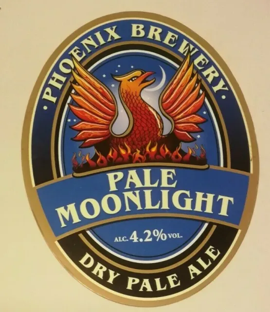 PHOENIX brewery PALE MOONLIGHT pump clip real ale beer badge front Manchester