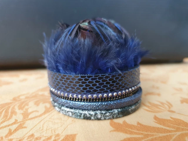 Bracelet Manchette Fantaisie Strass - Multi Rang Marron Argent - Neuf Avec étiquettes