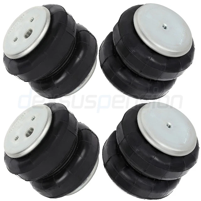4x Air Suspension Air Springs 2500lb Fits Firestone 255C 1/2"NPT 3/8"-16UNC