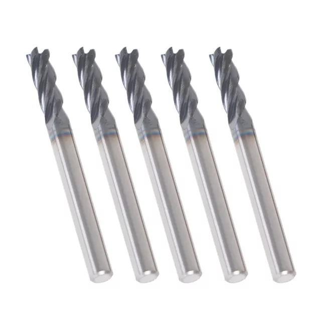5Pcs 3/16" 4 Flute Regular Carbide End Mill 2" Overall Length TiALN COATED