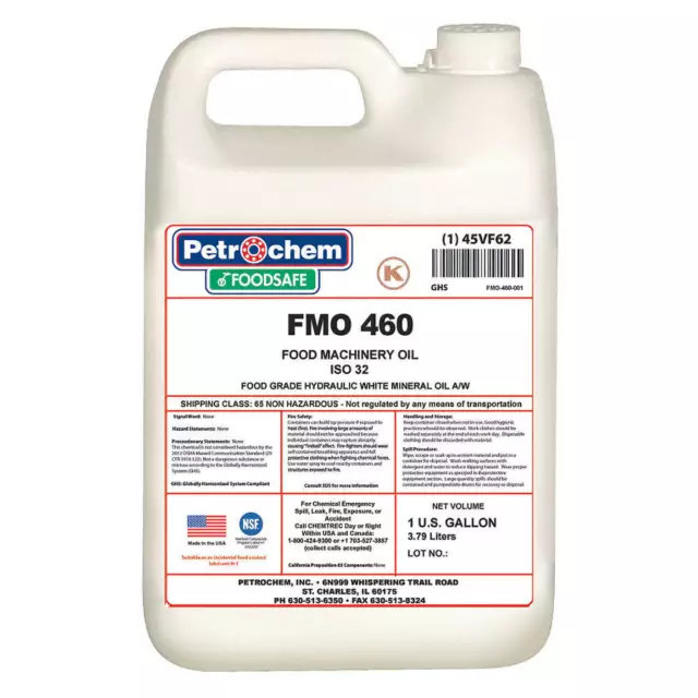 PETROCHEM FMO 460-001 Hydraulic Oil,1 gal.,Jug