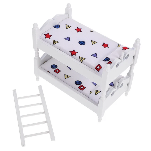 DOLL HOUSE DECORATION Mini Bunk Bed 1 12 Dollhouse Furniture Child £14.