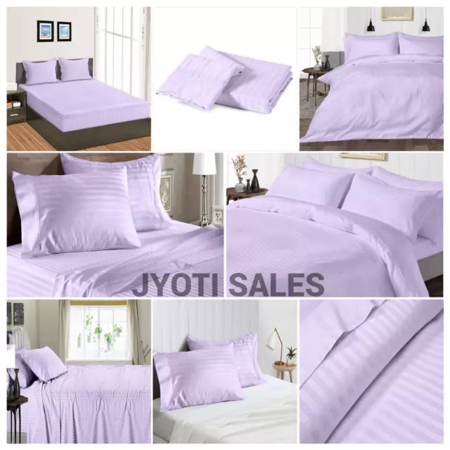 Beautiful Bedding 1000 TC OR 1200 TC 100% Cotton Lavender Stripes Select Item