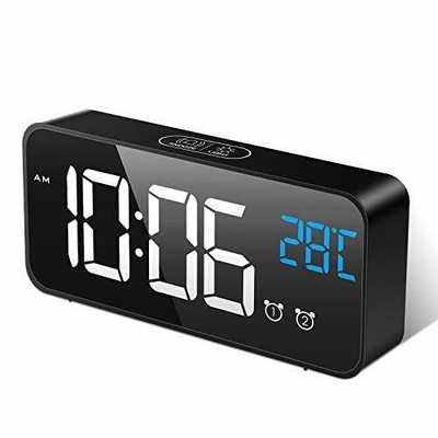 Sveglia Da Comodino Per Bambini Adulti Con Snooze Temperatura Del Calen Sveglia Specchio Con Alimentato A Batteria Mamowla Sveglia Digitale Da Comodino Alimentazione A Rete 