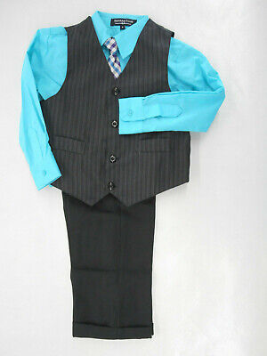 Boys Sahara Club $56 Vest, Dress Shirt & Dress Pants 4PC Vest Suit Sizes 4 -7