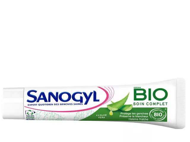 Lot de 3 dentifrices sanogyl BIO aloe vera menthe   (75 ml x 3)