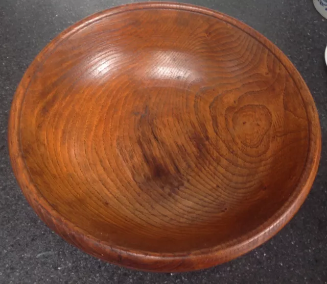 1960's Vintage Handcrafted Large Wooden Bowl/Serving Tray/Fruit Bowl