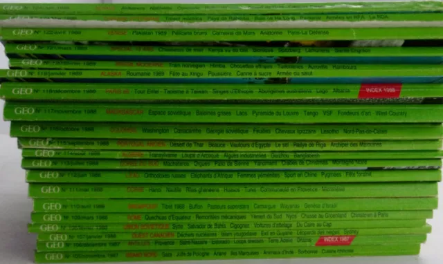 lot de 20 REVUES  MAGAZINES  GEO - année 1980 -