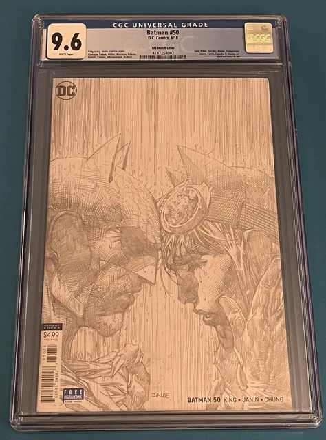 CGC 9.6 Batman #50 Jim Lee 1:100 Sketch Variant