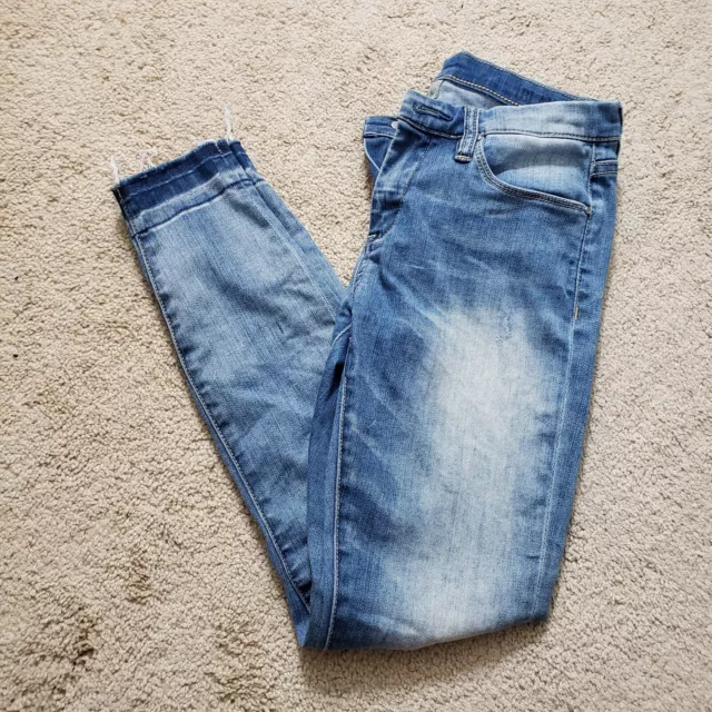 Blanknyc Women Distressed Raw Hem Contrast Hem Jeans Size 27
