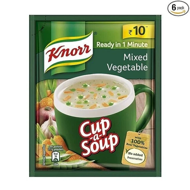 Knorr tazza di verdure miste istantanee zuppa 10 g - confezione da 6