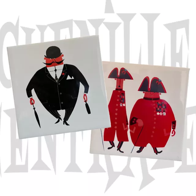 Lot- Kenneth Townsend Tile - Carrelage décoratif anglais, "Chelsea Pensioner"..