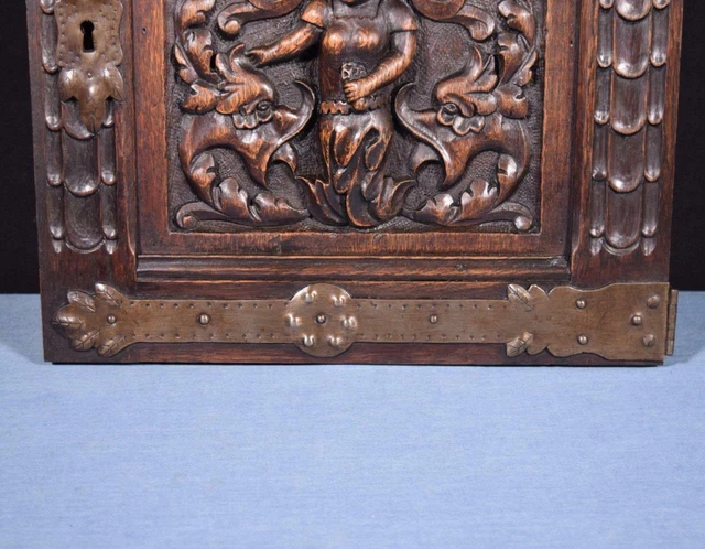*French Antique Gothic Revival Panel in Oak Wood Salvage with Deep Carvings 6