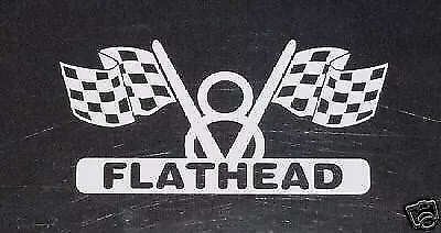 V8 FLATHEAD engine decal for hot rod classic Ford race car or muscle car