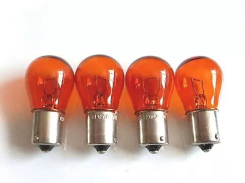 Vespa Px Pe Lml T5 Star Indicator/Blinker Bulb Set Of 4 Orange Straigt Pin