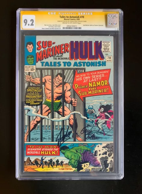 TALES TO ASTONISH #70 CGC 9.2 (1st Solo Sub) RARE SIg Series 2x: Stan Lee/Colan TALES TO ASTONISH #70 CGC 9.2 (1st Solo Sub) RARE SIg Series 2x: Stan Lee/Colan