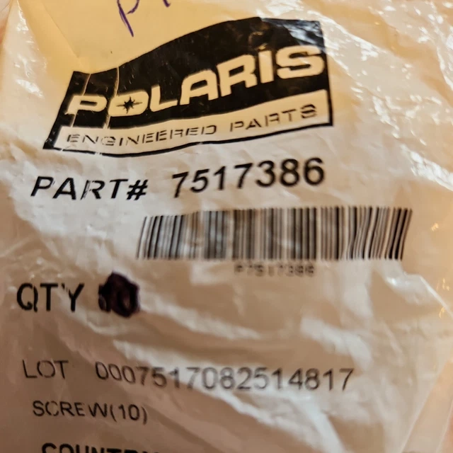 Polaris Atv Utv Screw 7517386 RZR Ranger 900 850 800 700 600 Sportsman Pkg Of 3