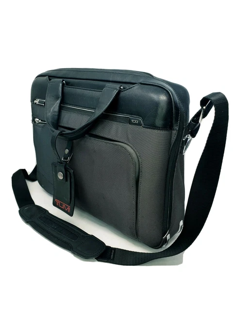 Tumi Briefcase Hanover Reflective Black/Gray Slim Alpha Ballistic Nylon