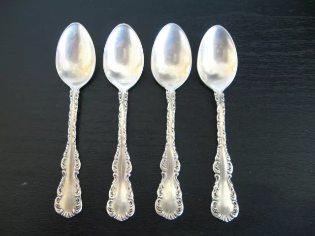 4 Roden Birks Sterling Silver No Monogram Louis XV Demitasse Spoons