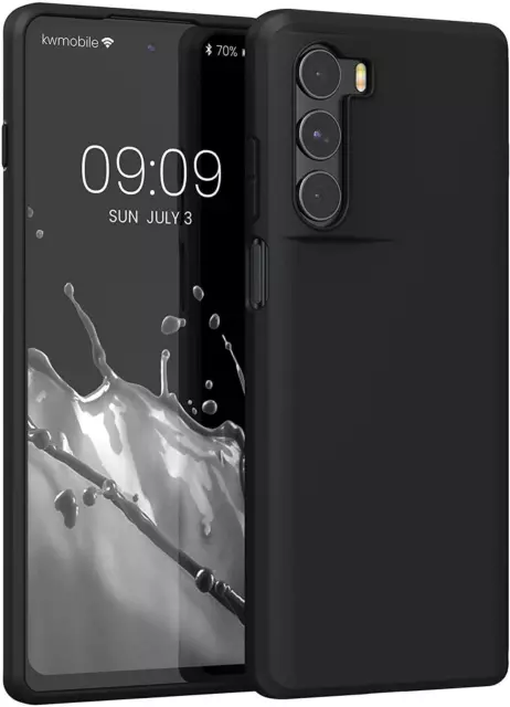 For Motorola Moto G200 5G Case, Slim Black Silicone Shockproof Gel Phone Cover