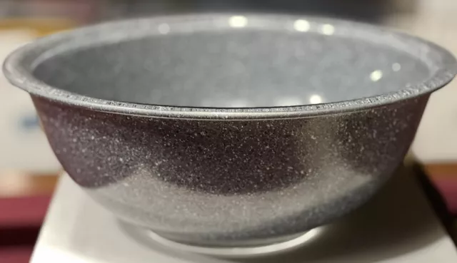 Vintage Pyrex #325 Grey Speckled Granite Nesting Mixing Bowl Clear Bottom 2 1/2"