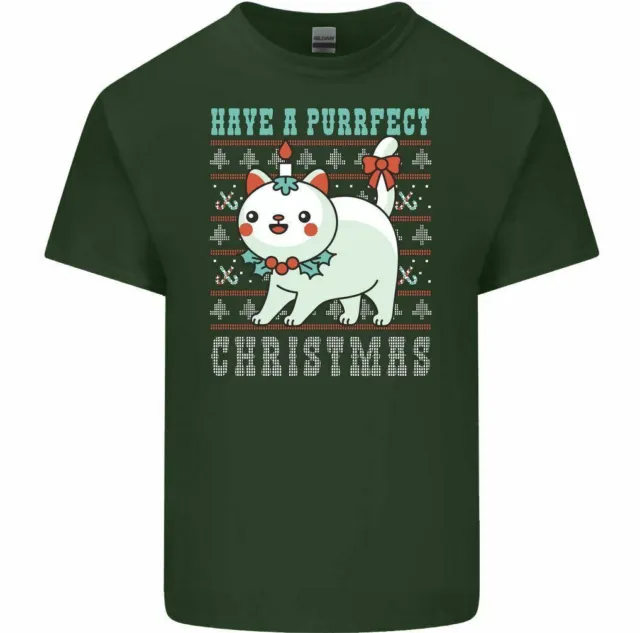 T-shirt natalizia Have a Perfect da uomo divertente gatto gatto regalo gattino animale domestico 4