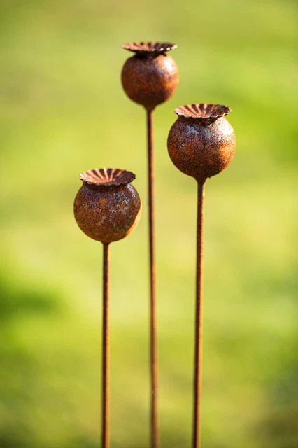 3x Rost Schmetterling Gartenstecker - Metall Deko Für Garten, Balkon & Terrasse | 25cm